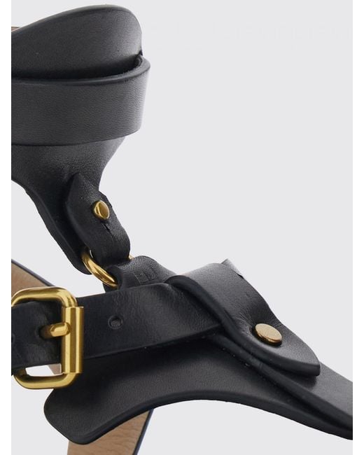Isabel Marant White Low-Heeled Calf Leather Thong Sandals With Ankle Strap