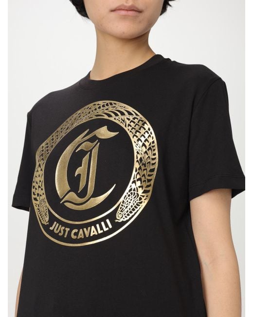 Just Cavalli Black Embroidered Logo Tshirt