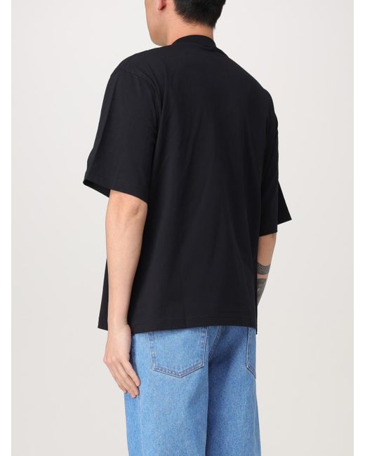 Marni Black Cotton T-Shirt With Logo Print for men