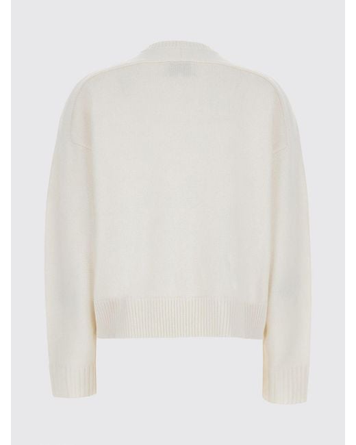 Loulou de Saison White Wool And Cashmere Turtleneck Jumper With Ribbed Trims