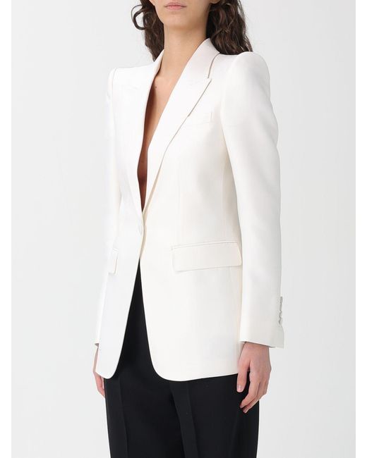 Tom Ford White Single-Breasted Wool And Silk Blazer