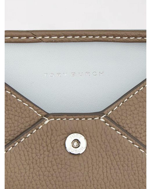Portacarte Di Credito Con Tracolla Lanyard di Tory Burch in White