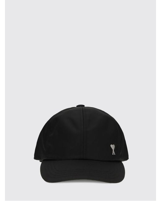 AMI Black Polyamide Baseball Cap for men