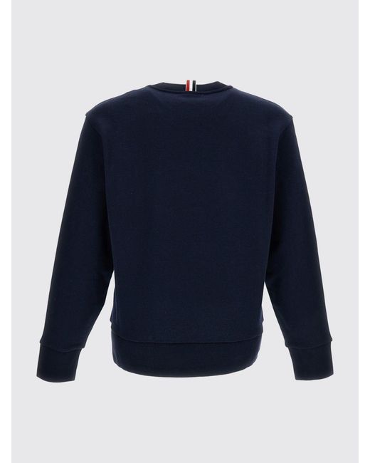 Thom Browne White Striped 4-Bar Cotton Sweatshirt for men
