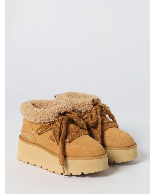 Karl Lagerfeld Brown Flat Ankle Boots