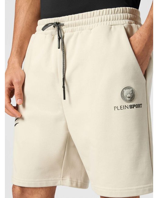 Philipp Plein Natural Technical Stretch Fabric Jogging Shorts for men