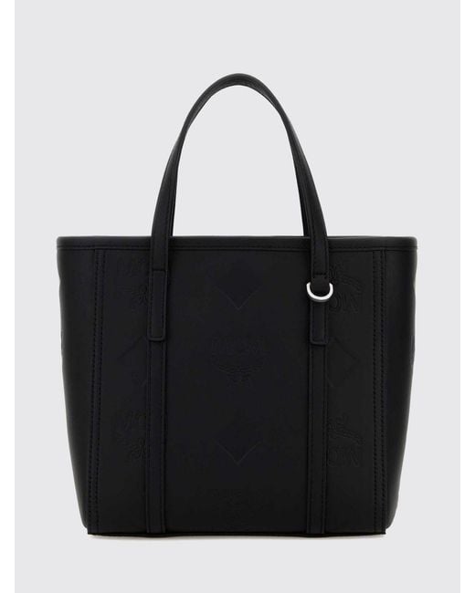 MCM Black Toni Mini Embossed Logo Leather Bag