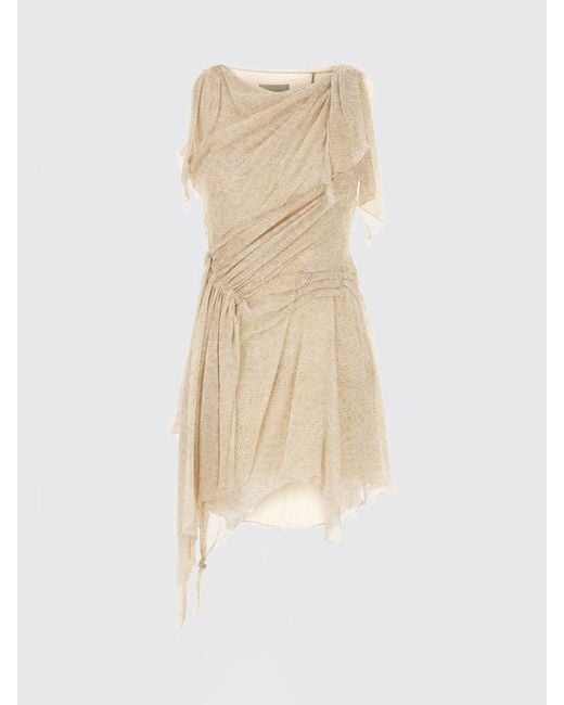 Isabel Marant Natural Trysha Asymmetric Silk Dress