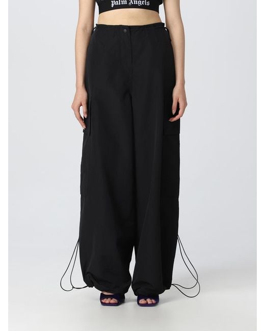 Palm Angels Black Trousers In Technical Fabric