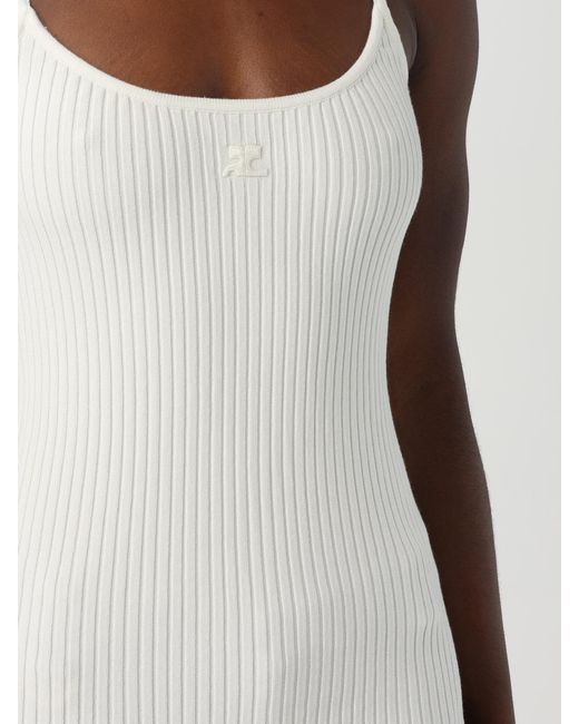 Courreges White CourrÈ Ges Stretch Cotton Tank Top