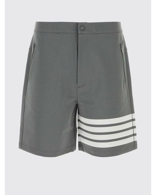 Thom Browne Gray Slim Fit Viscose Blend Shorts for men