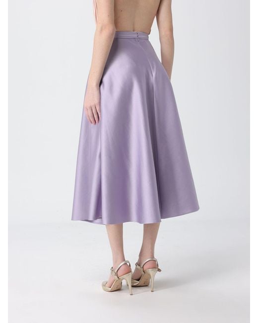 Elisabetta Franchi Purple Satin Skirt