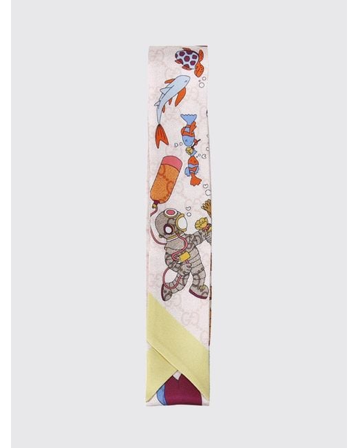 Gucci White Graphic Print Silk Twill Bandeau for men