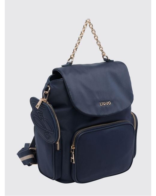 Liu Jo Blue Fabric And Synthetic Leather Backpack