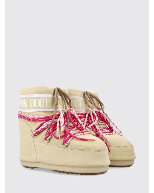 Bottines Plates Femme Moon Boot en coloris Pink