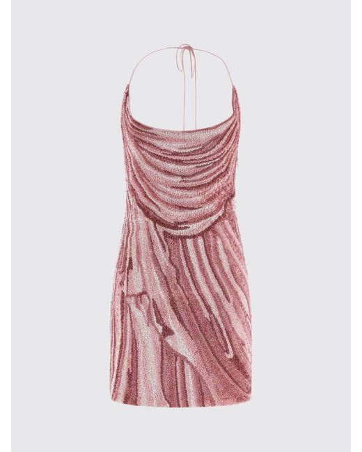 Abito Di Paillettes di Balmain in Pink