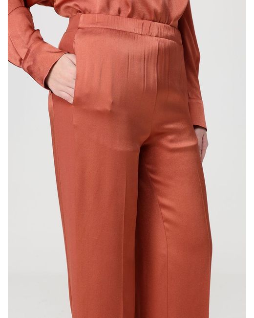 Semicouture Red Silk Trousers