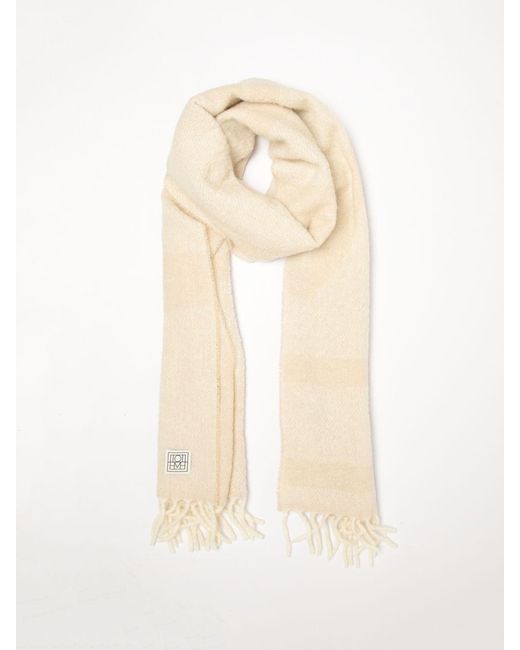 Totême Natural Alpaca Wool Scarf With Logo
