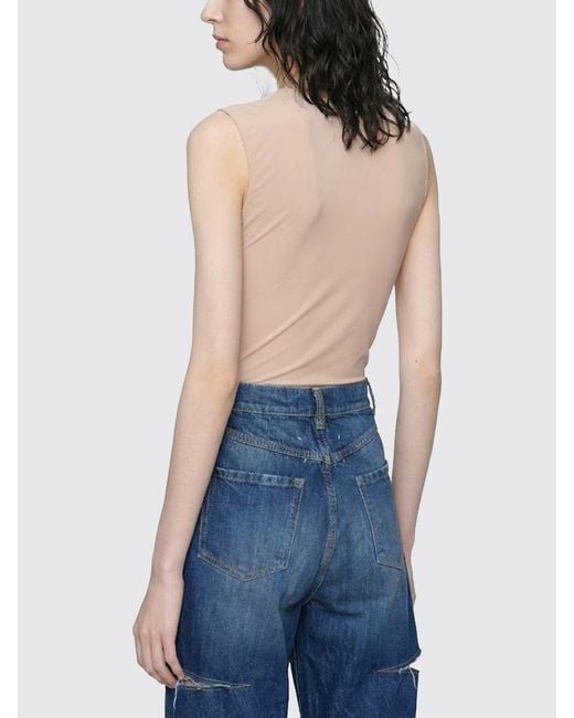Maison Margiela Blue Stretch Nylon Bodysuit