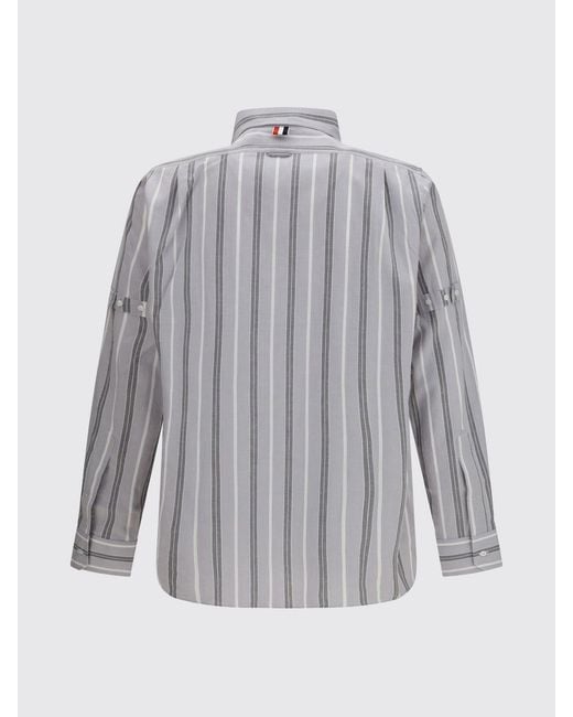 Thom Browne Blue Striped Cotton Classic Shirt for men