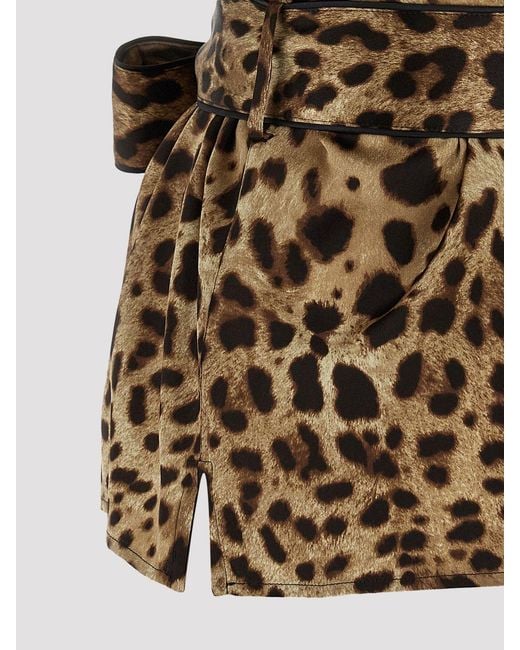 Dolce & Gabbana Brown Dolce &Amp Gabbana Animalier Silk Shirt