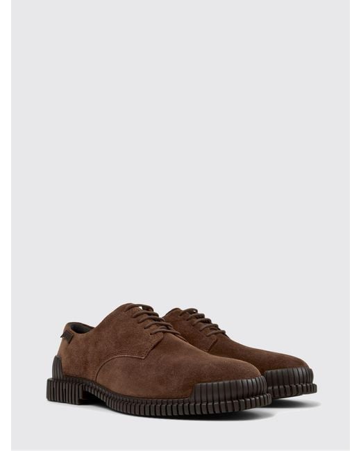 Camper Brown Pix Suede Derby Shoes for men