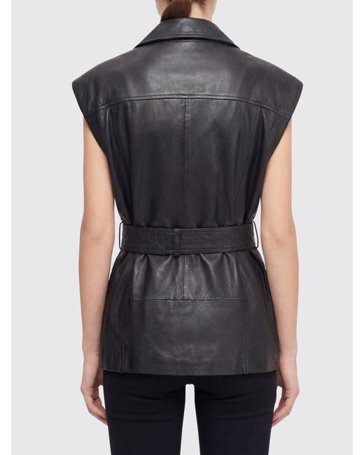 Pinko Black Leather Biker Jacket