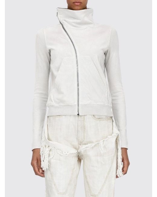 Rick Owens White Cotton Sweatshirt