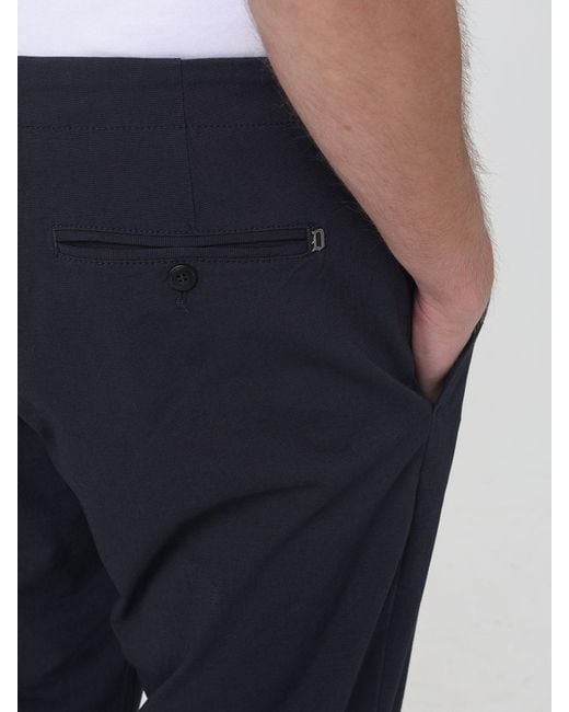 Dondup Blue Slim Fit Stretch Cotton Blend Trousers for men