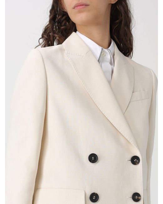 Brunello Cucinelli Natural Double-Breasted Blazer