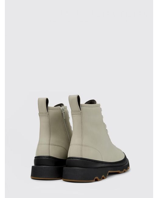 Camper White Brutus+ Leather Ankle Boot