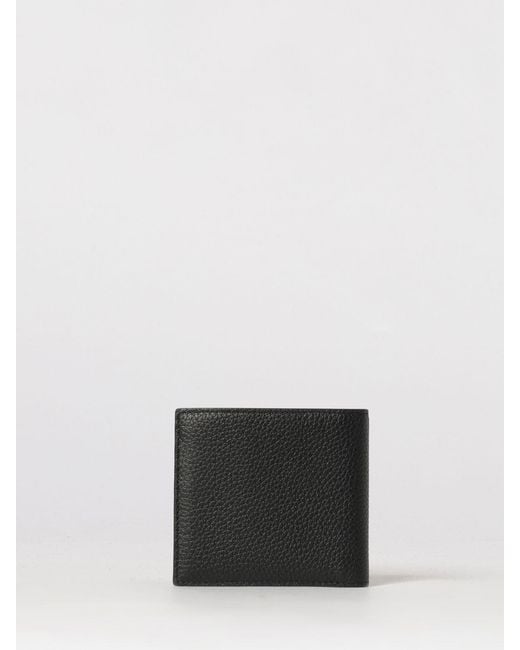 Bally White Grained Calf Leather Bifold Wallet With Iconic Bicolour Stripes for men