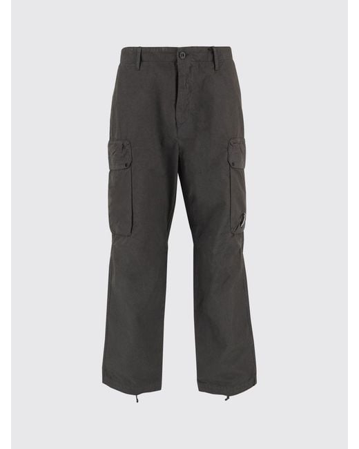C P Company Black Cotton Cargo Pants for men