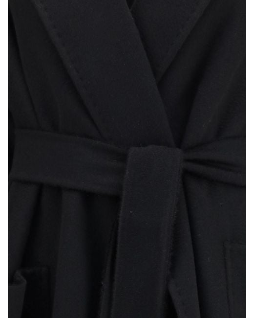 Max Mara Blue Ludmilla Long Cashmere Belted Robe Coat