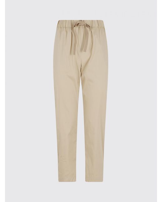 Semicouture Natural Cotton Slim Fit Trousers