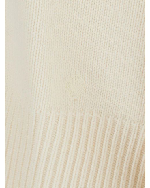 Loulou de Saison White Wool And Cashmere Turtleneck Jumper With Ribbed Trims