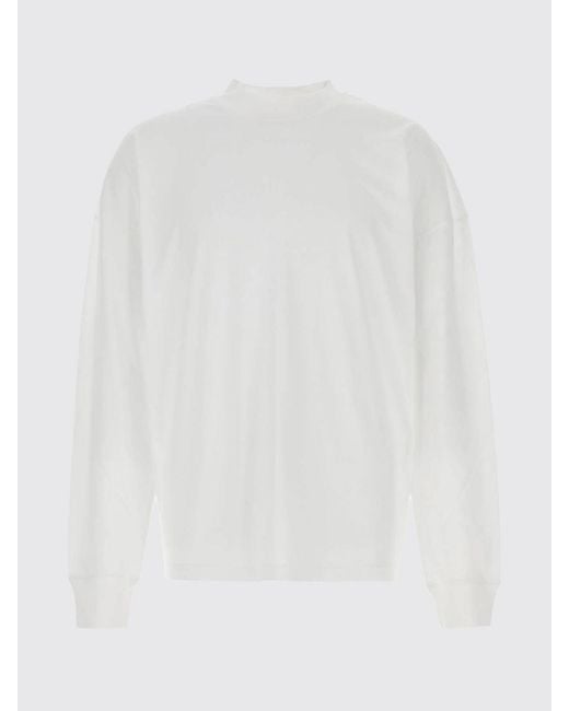 The Row White Long-Sleeved Cotton T-Shirt With Dropped Shoulders for men
