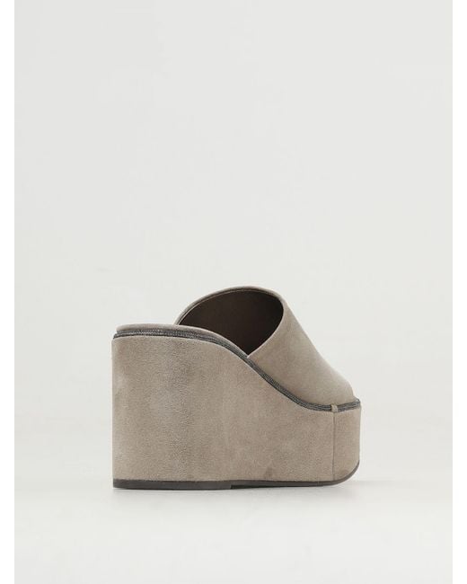 Brunello Cucinelli Gray Wedge Shoes