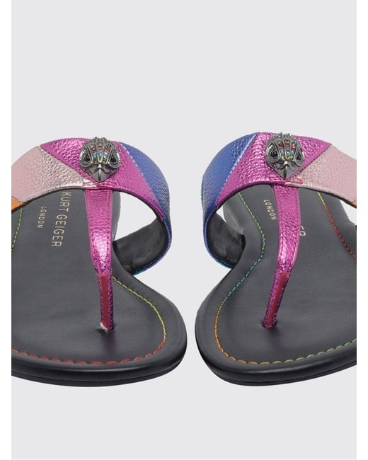 Kurt Geiger White Kensington Leather Flip-Flops