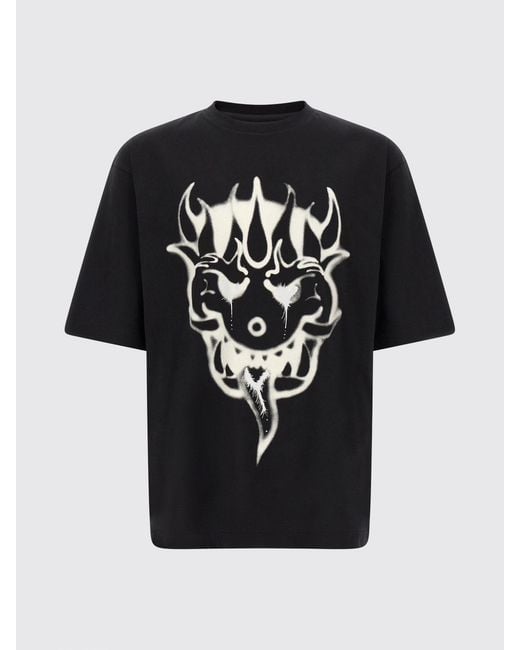 Y-3 Black Cotton T-Shirt With Graphic Print And Short Sleeves for men