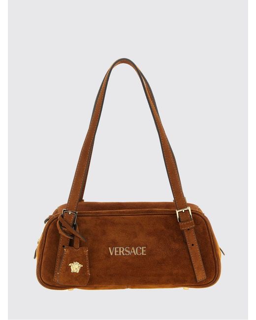 Versace Brown Tag Suede Bag
