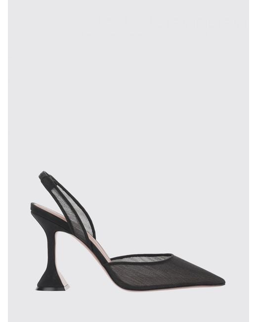 AMINA MUADDI Black Holli Mesh Nylon Slingback