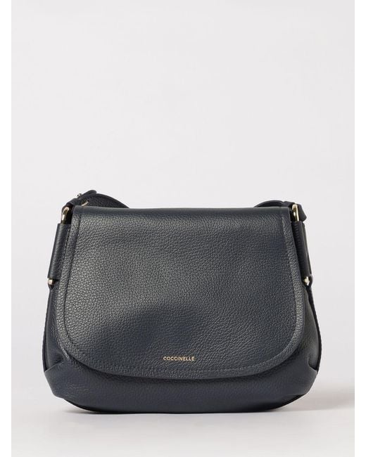 Coccinelle Gray Rebekka Hammered Leather Bag
