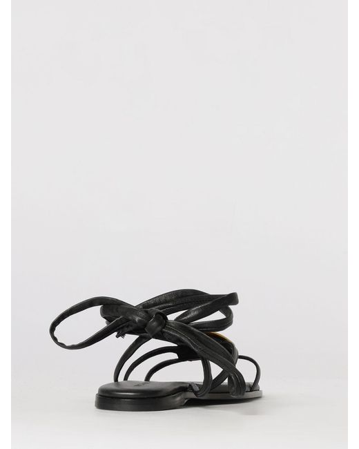 Vic Matié Black Vic MatiÉ Leather Sandals With Metal Plate