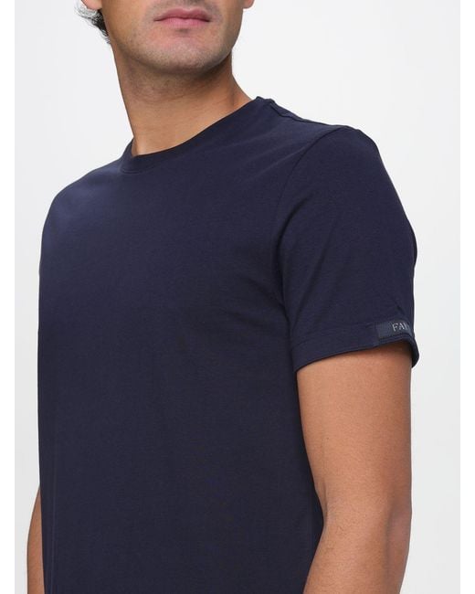 T-Shirt Basic di Fay in Blue da Uomo