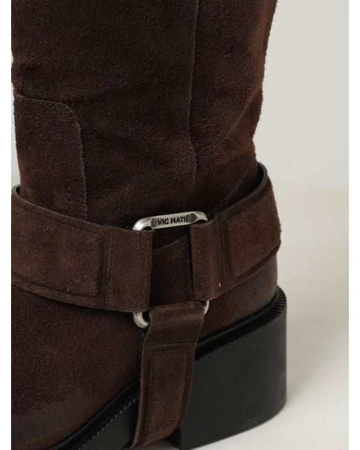Vic Matié Brown Flache Stiefeletten Damen