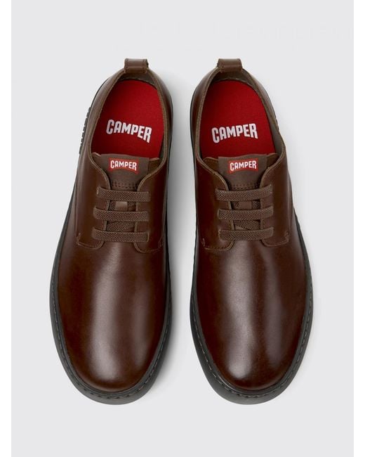Camper Brown Peu Touring Leather Derby Shoes for men