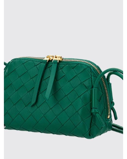Bottega Veneta Green Woven Leather Concert Pouch