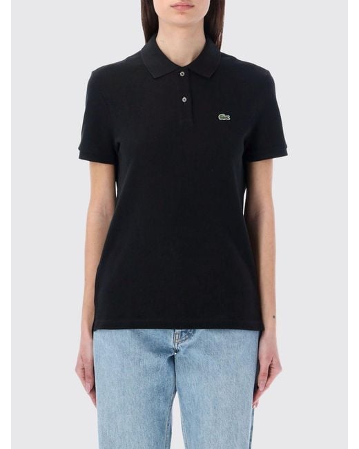 Lacoste Black Cotton Polo Shirt With Logo