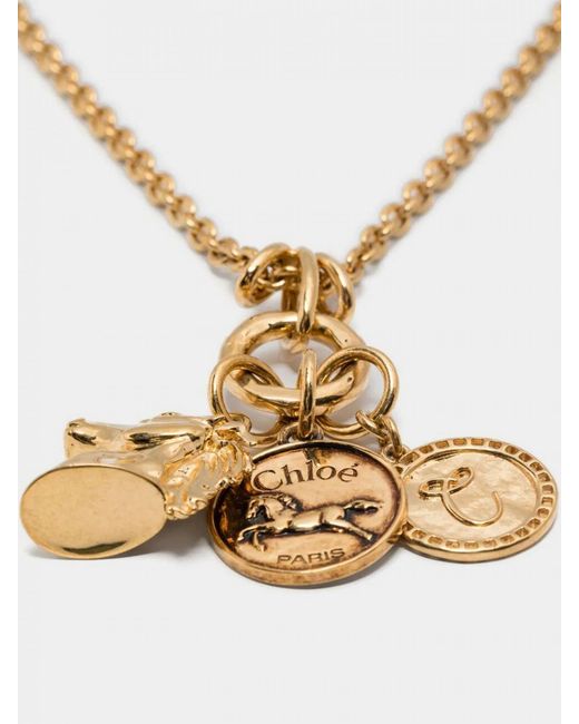 Chloé White ChloÉ Brass Necklace With Charms